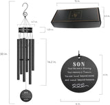 Memorial Wind Chimes for Loss of Loved One Prime, Outdoor Memory Chimes Mom, Dad, Husband, Father, Personalized Bereavement Windchimes, Sympathy Remembrance Chime, Windchime Gift (Son Memorial)