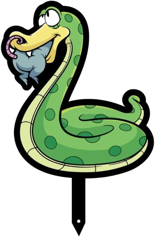 Garden Outdoor Small Metal Art 7"x 6" Weather Resistant Lawn Ornaments Sturdy Stakes Yard Sign Decoration for Patio (Hungry Snake)