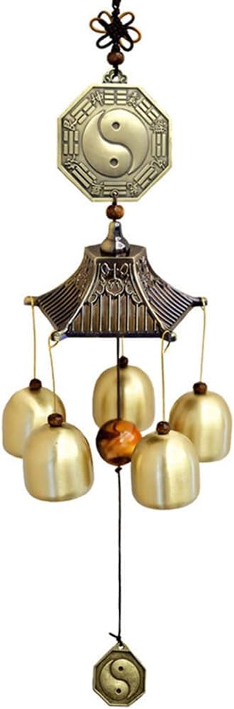 Vintage Lucky Wind Chimes Metal Bronze Bells Feng Shui Outdoor Living Wind Chimes for Outdoor Garden Patio Hanging Decor Gift