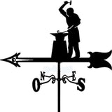 European Style Wrought Iron Garden Weathervane, Roof Decoration Weather Vane, Direction Indicator Kit, Outdoor Cute Hollowed Out Steel Gnomes Statue direction indi