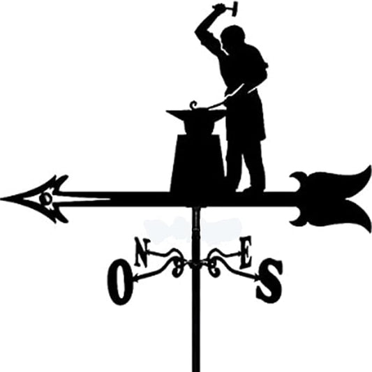 European Style Wrought Iron Garden Weathervane, Roof Decoration Weather Vane, Direction Indicator Kit, Outdoor Cute Hollowed Out Steel Gnomes Statue direction indi