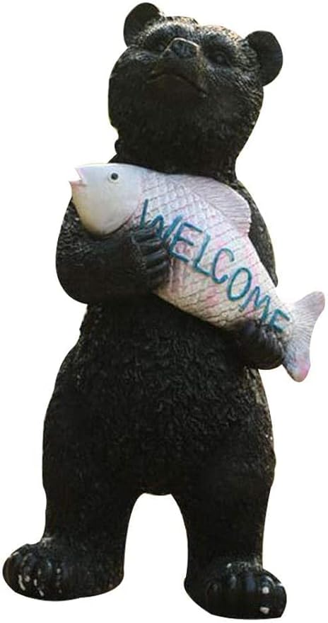 Garden Ornaments Decor Statue Outdoor,Garden Statue Animal Sculpture Garden Statue Ornament, Bear Resin Sculpture Ornament Garden Animal Statue Durable Resin Animal Sculpture Indoor Outdoor,