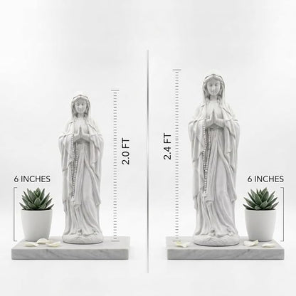 Virgin Mary Praying Statue 23.5 Inch Tall Religious Sculpture Magnesium Oxide Stone Outdoor Statue Garden Decorations Clearance for Home Lawn Yard Patio Hallway Decor
