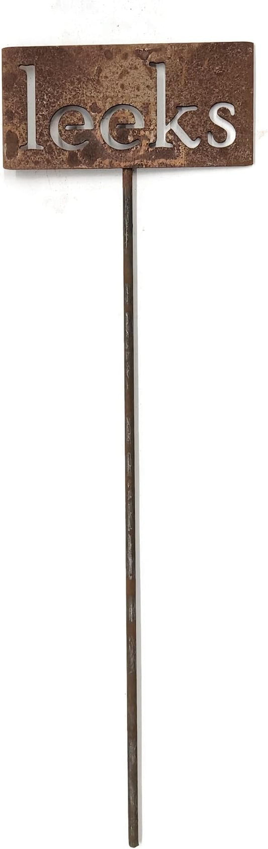 Classic Metal Garden Markers 19 Inches Tall (leeks, Naturally Rusted)