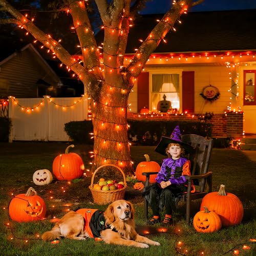 500 LED Orange Halloween String Lights - 173ft with Remote