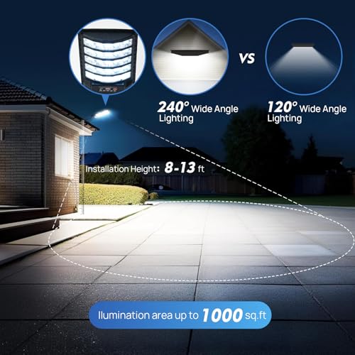 Solar Street Lights - 2 Pack, Motion Sensor, Waterproof