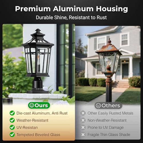 Dusk to Dawn Outdoor Post Light - Large