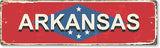 SmartSign 4 x 14 inch Arkansas State Vintage Metal Sign, 40 mil Rustproof Aluminum with Clear Overcoat, Retro Wall Décor, Multicolor, Made in USA