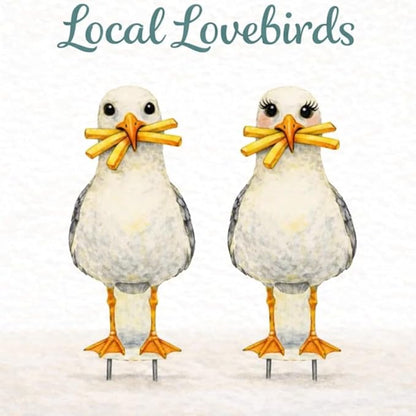 JennyGems Sully and Sally Seagulls - The Local Lovebirds Yard and Garden Signs, Weather Resistant