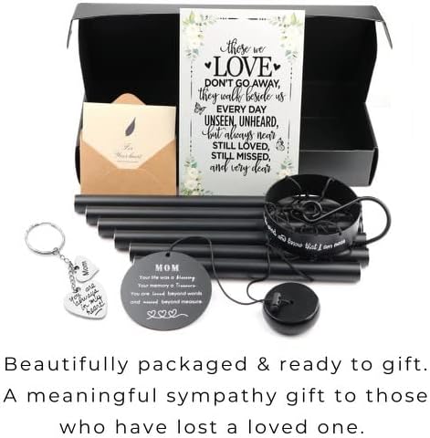 Memorial Wind Chimes for Loss of Loved One Prime, Outdoor Memory Chimes Mom, Dad, Grandma, Husband, Personalized Bereavement Windchimes, Sympathy Remembrance Chime, Windchime Gift (Mom Memorial)