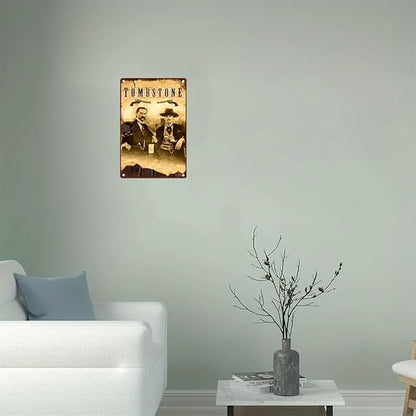Metal Retro Tombstone Wall Art, Creativity Art Decorations, Garden Sign Outside Decor，Wall Sculpture， Hanging Sculpture for Living Room Dining Room Bedroom Yard Outdoor Decor