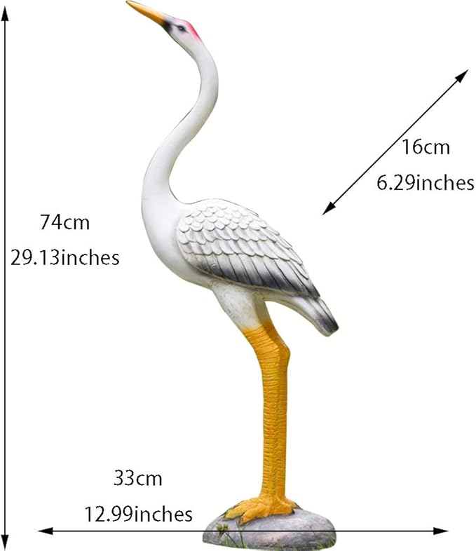 Garden Statue Animal Sculpture Outdoor Decor Gift Outdoor Statues Outdoor Garden Simulation Animal Sculpture Figurine Crane Statue Garden Courtyard Animal Decoration(33 * 16 * 74cm)
