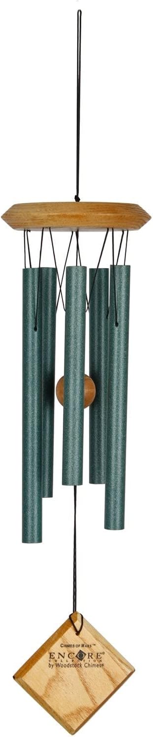 Woodstock Wind Chimes of Mars Wind Chimes for Outside, 17" Verdigris Small Light Sound Wind Chime Décor for Outdoor Garden, Patio, Porch, Encore Collection