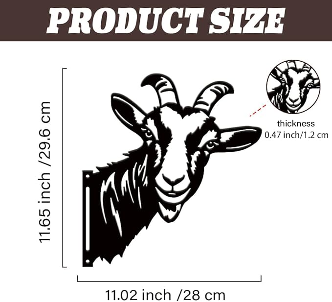 SUPERDANT Metal Goat Garden Decor for Outside Peeping Animals Yard Stakes for Decorations Outdoor Statues Iron Art Stake Decorative Silhouette Lawn Ornament Patio Porch Farmhouse Decoration Gifts