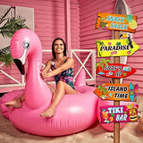Jetec 20 Pieces Luau Party Welcome Sign, Tropical Hawaiian Summer Themed Party Decorations Hawaiian Welcome Sign Front Door with 4 Sheet Stickers
