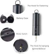FENELY Wind Spinner Motor Battery Operated for Hanging Display Yard Black Wind Spinners Outdoor Sculptures - Load Capacity of 4 Pounds 3 Pack