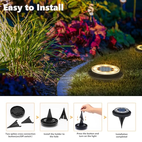 Solar Lights - Waterproof Warm White 12 Pack Ground