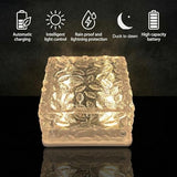 Solar Brick Lights - Warm White, 8-Pack, Waterproof Square