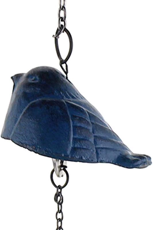 Japanese Cast Iron Metal Wind Bell Chimes Door Pendant Garden Decor Birthday Gift, Bird and Tree Leave