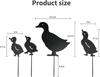 Premium Metal Duck Yard Art, Rustproof Black Silhouette Animal Stake for Garden, Lawn & Patio, Weather Resistant Farmhouse Outdoor Decor