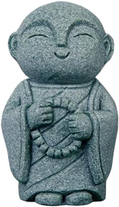 Mini Monk Buddha Statue Sandstone Statues Zen Monk Praying Statue Sculptures for Wealth Good Luck Feng Shui Decor Home Fish Tank Aquarium Garden (Style 11)