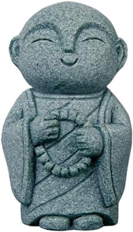 Mini Monk Buddha Statue Sandstone Statues Zen Monk Praying Statue Sculptures for Wealth Good Luck Feng Shui Decor Home Fish Tank Aquarium Garden (Style 11)