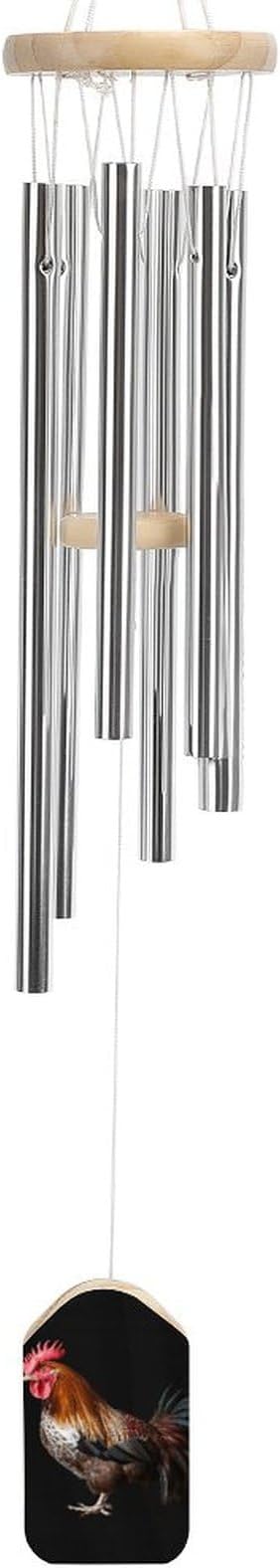 Wind Chimes for Outside,Animal Cockerel Printed Cute Aluminium Windchimes Outdoors,Soothing Melodic Memorial Wind Chime for House Porch Patio Garden Balcony Decor