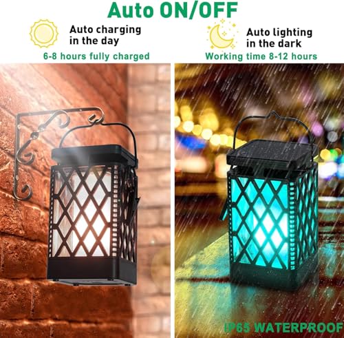 Solar Hanging Lanterns - Color Changing, 9 Modes, Waterproof (2 Pack)