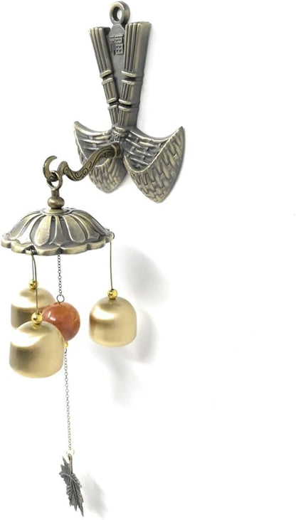 THY COLLECTIBLES Feng Shui Brass Door Chime Wind Chime windbell - Chinese Fu (Fortune) Design