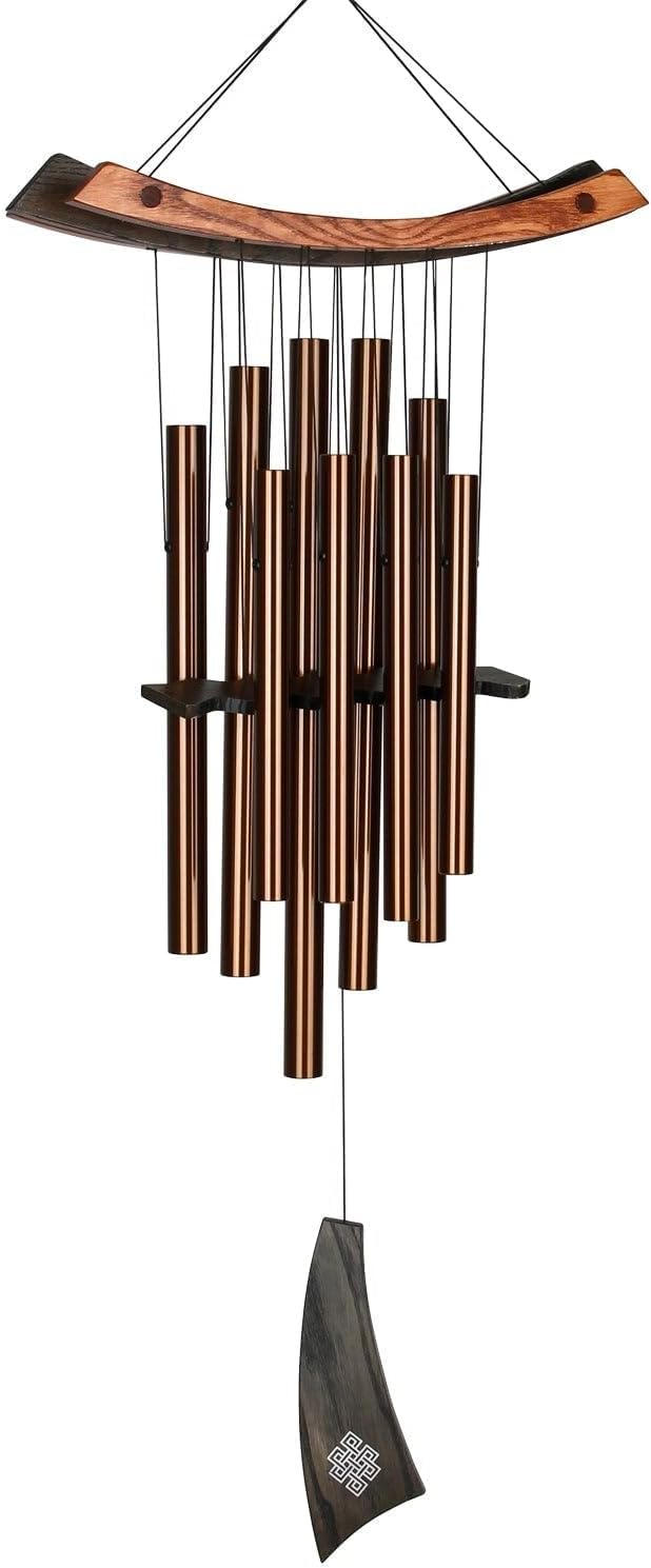 Woodstock Chimes Eastern Energy Healing Wind Chime for Outside 34" Medium Bronze, Harmonic Light Sound, Outdoor Decor for Patio, Porch, Garden HCBR