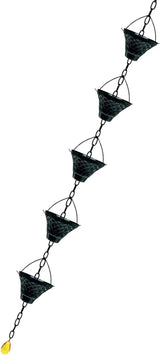 Easyly Install Rain Chain Antique Bronze Decorative Hanging Gutter for Home Commercial and Gardens Drainage Easyly Install Decorative