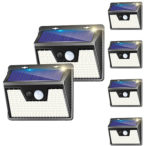 Solar Motion Sensor Lights - 6 Pack, 140LED, IP65 Waterproof