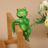 3 PCS Cute Frog Hanging Pot Decorations Statue, Resin Pot Climbing Sculpture Outdoor Statues, Frog Yard Decorations Outdoor