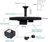 Compact Solar Bird Fountain Pump – Keep Your Garden Alive, Solar Fountain Pump for Bird Bath with 7 Spray Nozzles, Floating Fountain for Birds Bath Small Pond Garden Aquarium (7piece Nozzle Set)