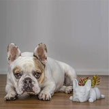 OULIGET Resin Dog Sculpture,Mini French Bulldog Garden Statue Planter Pots with Drainage Hole,Cute Bonsai Flower Pots Ornaments for Indoor Office Outdoor Balcony