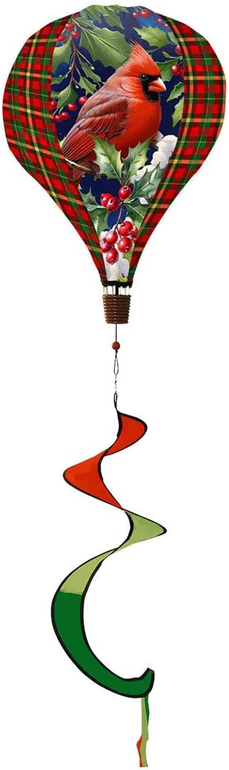 Briarwood Lane Cardinal and Holly Hot Air Balloon Spinner