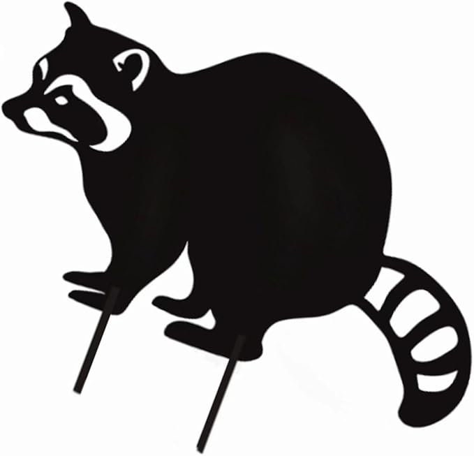 Metal Raccoon Garden Stake Outdoor Yard Ornament Decorative Statue For Lawn Garden Sculpture Waterproof Decorations Iron Sculpture
