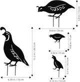 COHEALI Metal Quail Garden Stakes 4pcs Silhouette Quail Family Stake Farm Animal Decorations for Outdoor Garden Patio Lawn Yard Pathway Sticks Decor