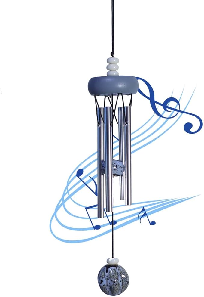 Small Wind Chimes for Outside,Mini Wind Chimes for Indoor,with Wind Catcher, Suitable as A Gift,Christmas Windchimes Indoors Gifts for Unisex (Gray)