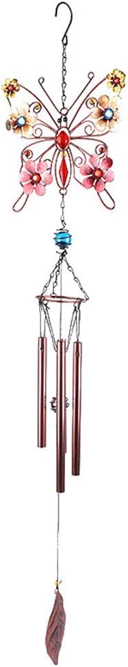 Butterfly Flower Wind Chimes Outdoors Decoration Wind Chimes with Metal Frame Crystal for Garden Yard Hanging Decor Birthday Mothers Day Housewarming for Women-Tube
