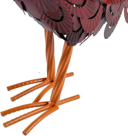 Metal Rooster Statue Garden Chicken Sculpture Decoration Metal Yard Art for Yard Outdoor Indoor Decoration (#C)