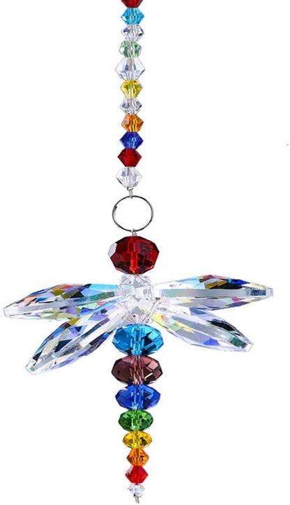 H&D Window Dragonfly Pendant Crystal Suncatcher Fengshui Rainbow Maker