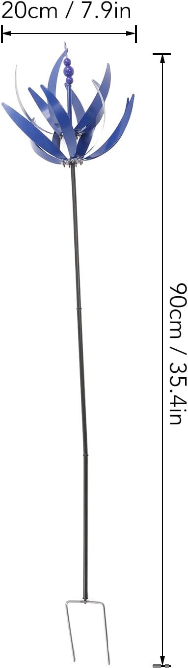 Asixxsix Large Wind Sculpture Decorative Craft Rotator for Yard Garden Outdoor, Blue Appearance, Iron Material with Long Service Life