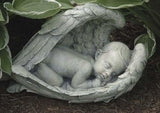 Joseph's Studio by Roman Inc, Sleeping Baby in Wings, Garden Collection, Religious Statue, Holy Family, Memorial, Angel, Patron Saint, Garden Décor (7x14x8)