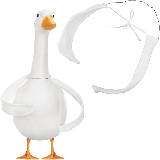 2pcs 23-25 Inch Poseable Goose Wings, White Porch Goose Wings Clothes Decorative Porch Statue Outfit Accessories for Outdoor Lawn Yard Garden Art Decoration