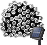 22FT Solar String Lights - 50 LED, 8 Modes, White