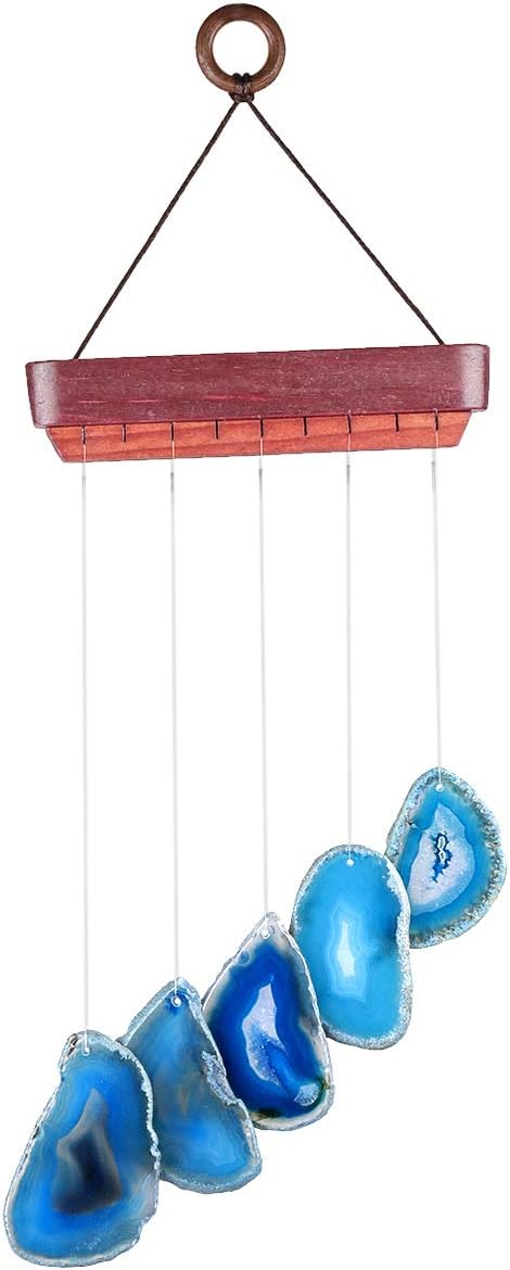 rockcloud Agate Slices Geode Wind Chime Home Garden Decoration Figurine