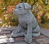 Realistic Pug Statue Concrete Dog Sculpture Black Pug Figurine Indoor Garden Decor Pet Memorial Figure