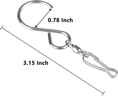 Swivel Hooks, 6 Pack 360° Hanging Swivel Hooks with 12.9in Extended Chain for Outdoor Wind Spinners, Wind Chimes, Windsock and Crystal Twisters Parts Supplies (6 Pack)