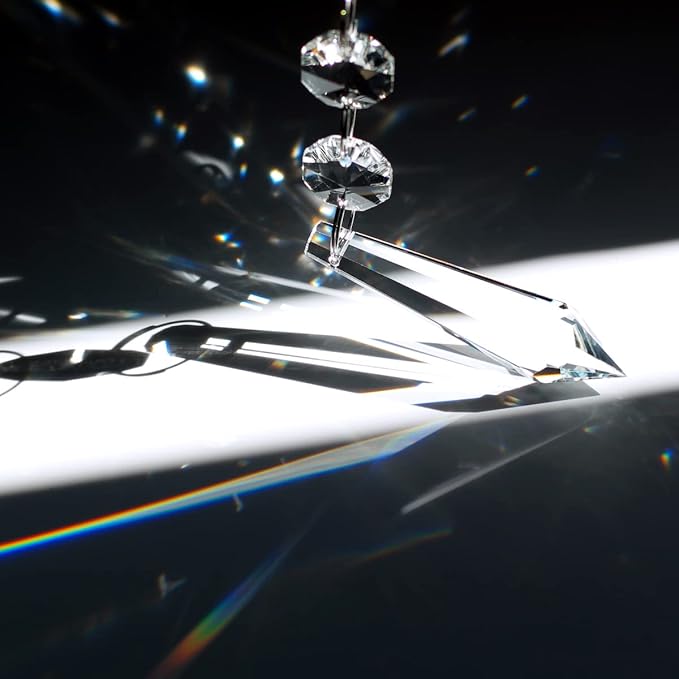 Teardrop Crystals Garland 12 Strands, 38mm/55mm Hanging Chandelier Crystals Beads Chain for Decoration Clear GOLDENHAITAI